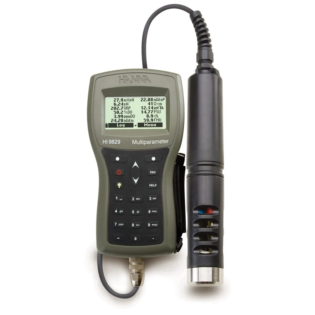 Hanna Instruments Multiparameter Waterproof Meter with GPS, Turbidity, and Basic Probe (4m, 13'), 230V AC, HI9829-01042